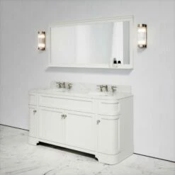 Connaught Carrara Marble Floorstanding Vanity Unit (Matte Cream) 1600mm -LUSSOSTONE Shop connaught carrara marble floorstanding vanity unit matte cream 1600mm p3642 18756 zoom