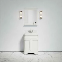 Connaught Carrara Marble Floorstanding Vanity Unit (Matte Cream) 600mm -LUSSOSTONE Shop connaught carrara marble floorstanding vanity unit matte cream 600mm p3641 18467 zoom