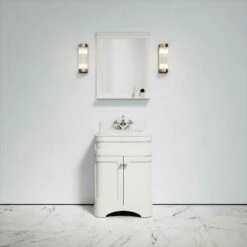 Connaught Carrara Marble Floorstanding Vanity Unit (Matte Cream) 600mm