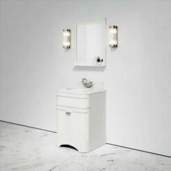 Connaught Carrara Marble Floorstanding Vanity Unit (Matte Cream) 600mm -LUSSOSTONE Shop connaught carrara marble floorstanding vanity unit matte cream 600mm p3641 18692 zoom