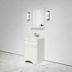 Connaught Carrara Marble Floorstanding Vanity Unit (Matte Cream) 600mm -LUSSOSTONE Shop connaught carrara marble floorstanding vanity unit matte cream 600mm p3641 18694 zoom