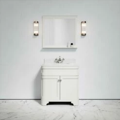 Connaught Carrara Marble Floorstanding Vanity Unit (Matte Cream) 800mm