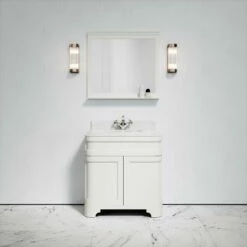Connaught Carrara Marble Floorstanding Vanity Unit (Matte Cream) 800mm -LUSSOSTONE Shop connaught carrara marble floorstanding vanity unit matte cream 800mm p3637 18710 zoom