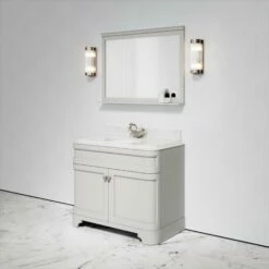 Connaught Carrara Marble Floorstanding Vanity Unit (Matte Stone) 1000mm -LUSSOSTONE Shop connaught carrara marble floorstanding vanity unit matte stone 1000mm p3650 18726 zoom