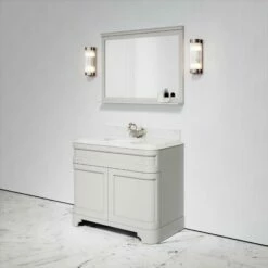 Connaught Carrara Marble Floorstanding Vanity Unit (Matte Stone) 1000mm -LUSSOSTONE Shop connaught carrara marble floorstanding vanity unit matte stone 1000mm p3650 18727 zoom