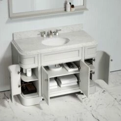 Connaught Carrara Marble Floorstanding Vanity Unit (Matte Stone) 1200mm -LUSSOSTONE Shop connaught carrara marble floorstanding vanity unit matte stone 1200mm p3651 24626 zoom