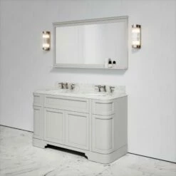 Connaught Carrara Marble Floorstanding Vanity Unit (Matte Stone) 1400mm -LUSSOSTONE Shop connaught carrara marble floorstanding vanity unit matte stone 1400mm p3652 18748 zoom