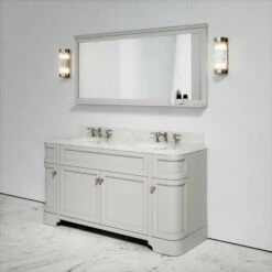 Connaught Carrara Marble Floorstanding Vanity Unit (Matte Stone) 1600mm -LUSSOSTONE Shop connaught carrara marble floorstanding vanity unit matte stone 1600mm p3653 18760 zoom