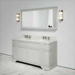 Connaught Carrara Marble Floorstanding Vanity Unit (Matte Stone) 1600mm -LUSSOSTONE Shop connaught carrara marble floorstanding vanity unit matte stone 1600mm p3653 18761 zoom
