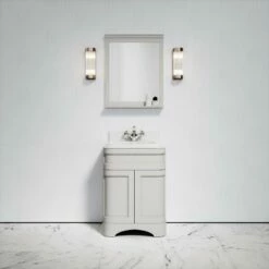 Connaught Carrara Marble Floorstanding Vanity Unit (Matte Stone) 600mm -LUSSOSTONE Shop connaught carrara marble floorstanding vanity unit matte stone 600mm p3648 18483 zoom