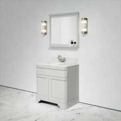 Connaught Carrara Marble Floorstanding Vanity Unit (Matte Stone) 800mm -LUSSOSTONE Shop connaught carrara marble floorstanding vanity unit matte stone 800mm p3649 18715 zoom
