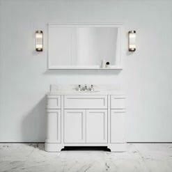 Connaught Carrara Marble Floorstanding Vanity Unit (Matte White) 1200mm -LUSSOSTONE Shop connaught carrara marble floorstanding vanity unit matte white 1200mm p3634 18173 zoom