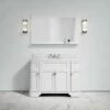 Connaught Carrara Marble Floorstanding Vanity Unit (Matte White) 1200mm