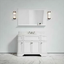 Connaught Carrara Marble Floorstanding Vanity Unit (Matte White) 1200mm