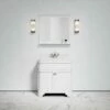 Connaught Carrara Marble Floorstanding Vanity Unit (Matte White) 800mm -LUSSOSTONE Shop connaught carrara marble floorstanding vanity unit matte white 800mm p3630 18703 zoom