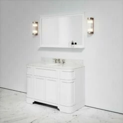 Connaught Carrara Marble Floorstanding Vanity Unit (Primed White) 1200mm -LUSSOSTONE Shop connaught carrara marble floorstanding vanity unit primed white 1200mm p3645 24751 zoom