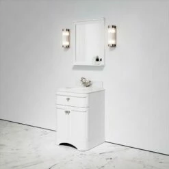 Connaught Carrara Marble Floorstanding Vanity Unit (Primed White) 600mm
