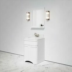 Connaught Carrara Marble Floorstanding Vanity Unit (Primed White) 600mm -LUSSOSTONE Shop connaught carrara marble floorstanding vanity unit primed white 600mm p3654 24737 zoom