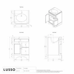 Connaught Carrara Marble Floorstanding Vanity Unit (Primed White) 600mm -LUSSOSTONE Shop connaught carrara marble floorstanding vanity unit primed white 600mm p3654 36301 zoom