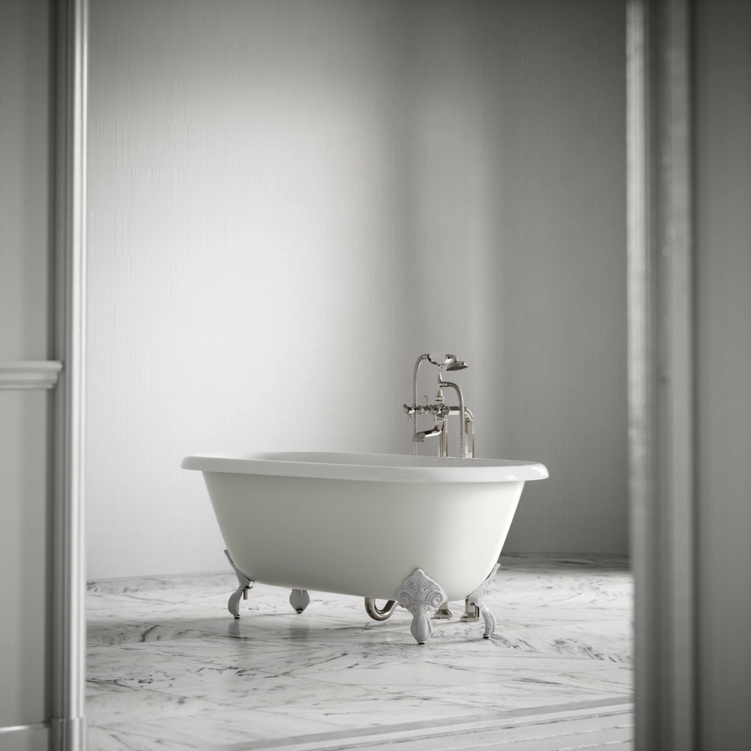 Connaught Matte Cream Roll Top Cast Iron Bath 1675mm 6 Connaught Matte Cream Roll Top Cast Iron Bath 1675mm - Image 4