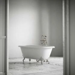 Connaught Matte White Roll Top Cast Iron Bath 1675mm -LUSSOSTONE Shop connaught matte white roll top cast iron bath 1675mm p3819 20842 zoom