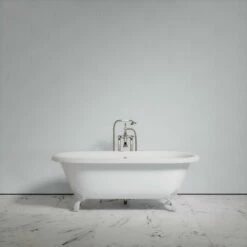 Connaught Matte White Roll Top Cast Iron Bath 1675mm