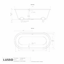 Connaught Matte White Roll Top Cast Iron Bath 1675mm -LUSSOSTONE Shop connaught matte white roll top cast iron bath 1675mm p3819 34885 zoom