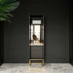 Front Page -LUSSOSTONE Shop couture beauty storage cabinet matte black 500mm p4717 26460 zoom