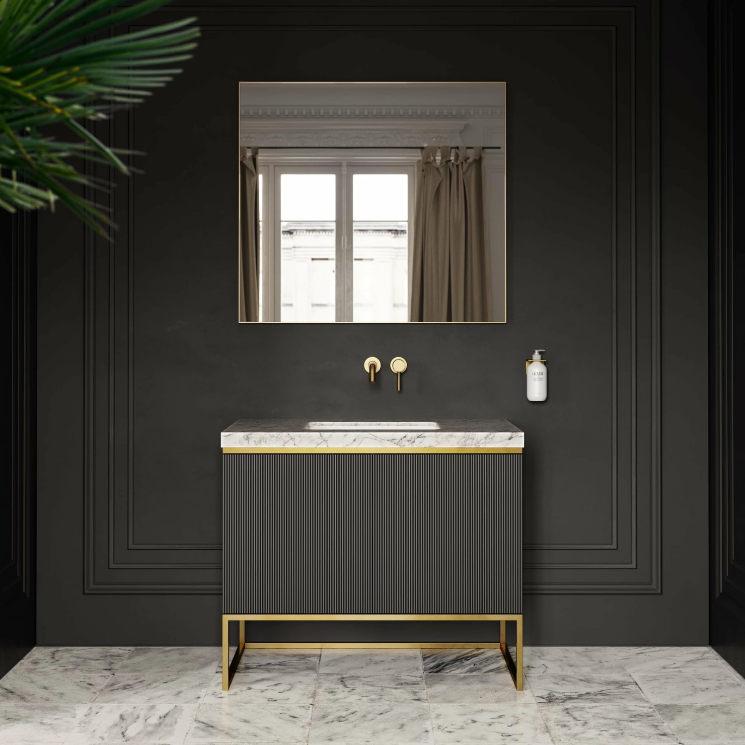 Couture Floorstanding Fluted Vanity Unit (Matte Black 1000mm) 3 Couture Floorstanding Fluted Vanity Unit (Matte Black 1000mm)