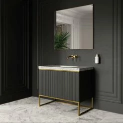 Couture Floorstanding Fluted Vanity Unit (Matte Black 1000mm) 12 Couture Floorstanding Fluted Vanity Unit (Matte Black 1000mm) -LUSSOSTONE Shop couture floorstanding fluted vanity unit matte black 1000mm p4702 26449 zoom