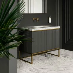 Couture Floorstanding Fluted Vanity Unit (Matte Black 1000mm) 11 Couture Floorstanding Fluted Vanity Unit (Matte Black 1000mm) -LUSSOSTONE Shop couture floorstanding fluted vanity unit matte black 1000mm p4702 26450 zoom