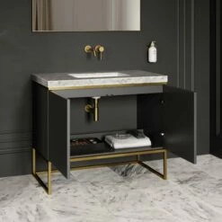 Couture Floorstanding Fluted Vanity Unit (Matte Black 1000mm) 10 Couture Floorstanding Fluted Vanity Unit (Matte Black 1000mm) -LUSSOSTONE Shop couture floorstanding fluted vanity unit matte black 1000mm p4702 27409 zoom