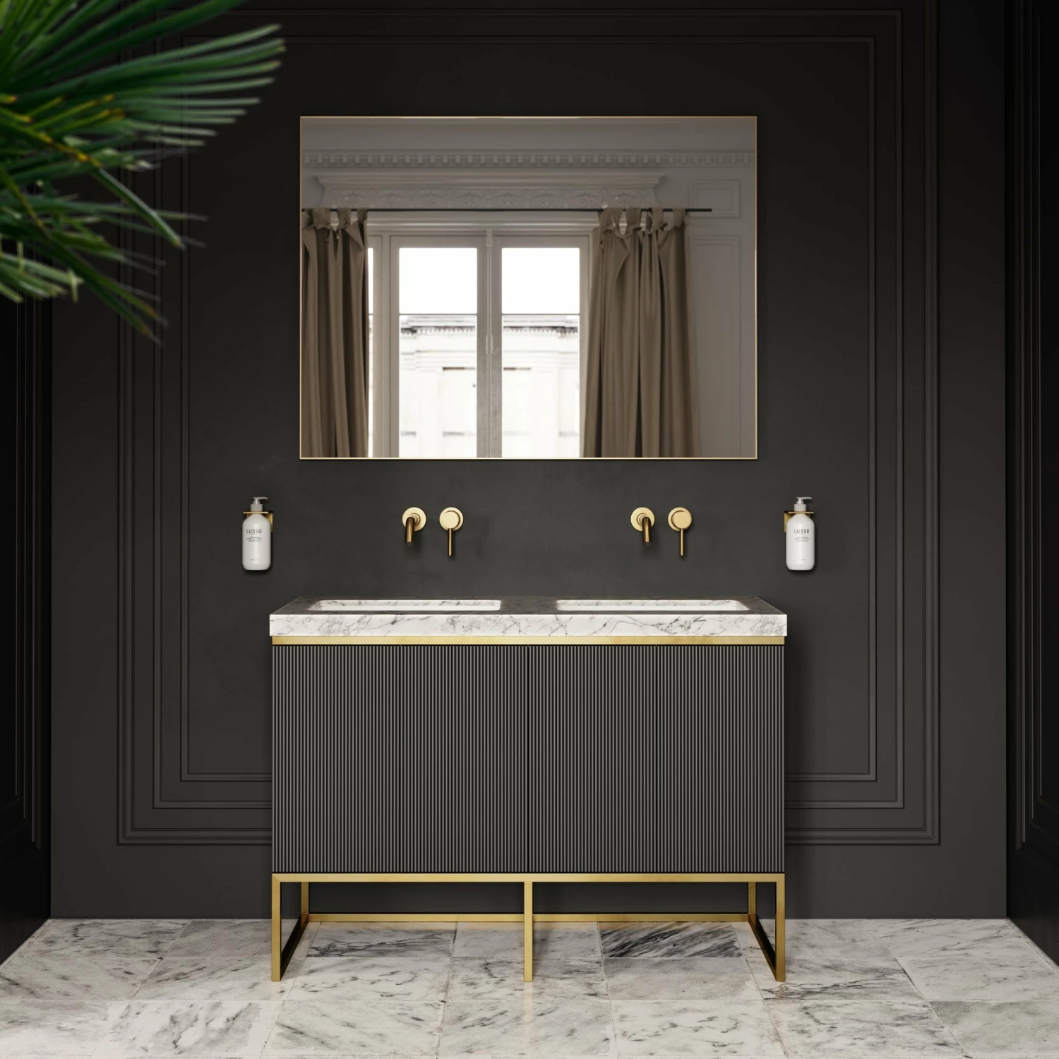 Couture Floorstanding Fluted Vanity Unit (Matte Black 1200mm) 3 Couture Floorstanding Fluted Vanity Unit (Matte Black 1200mm)
