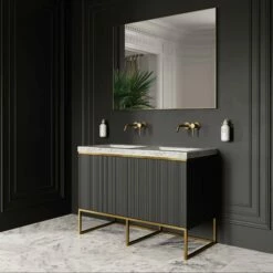 Couture Floorstanding Fluted Vanity Unit (Matte Black 1200mm) 12 Couture Floorstanding Fluted Vanity Unit (Matte Black 1200mm) -LUSSOSTONE Shop couture floorstanding fluted vanity unit matte black 1200mm p4711 26453 zoom
