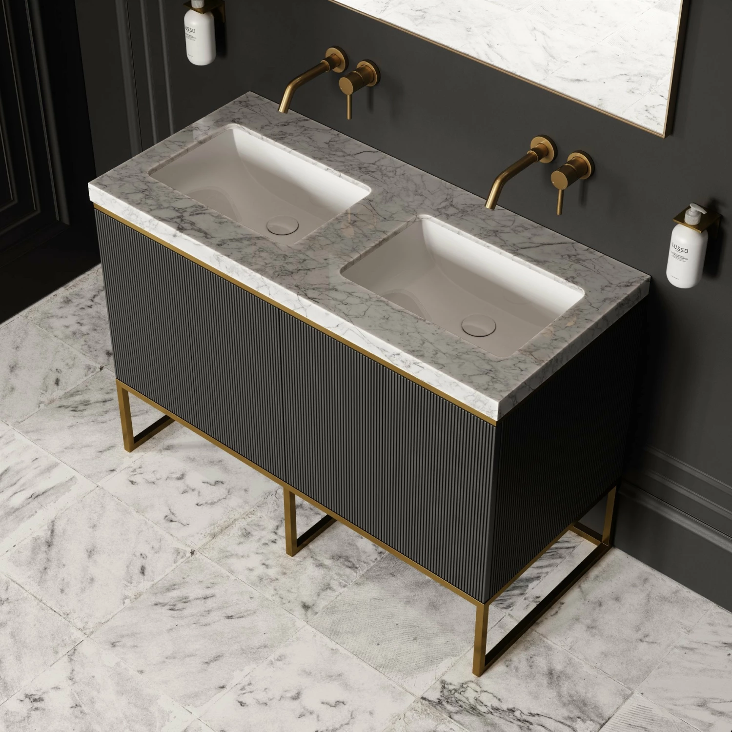 Couture Floorstanding Fluted Vanity Unit (Matte Black 1200mm) 4 Couture Floorstanding Fluted Vanity Unit (Matte Black 1200mm) - Image 2