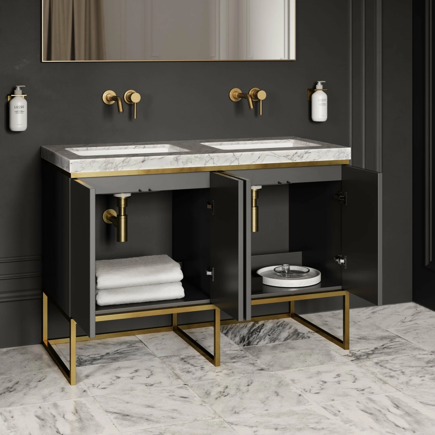 Couture Floorstanding Fluted Vanity Unit (Matte Black 1200mm) 5 Couture Floorstanding Fluted Vanity Unit (Matte Black 1200mm) - Image 3