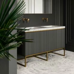 Couture Floorstanding Fluted Vanity Unit (Matte Black 1400mm) 11 Couture Floorstanding Fluted Vanity Unit (Matte Black 1400mm) -LUSSOSTONE Shop couture floorstanding fluted vanity unit matte black 1400mm p4712 26458 zoom