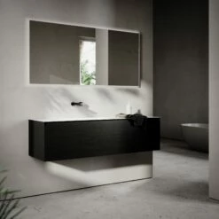 Cubik Black Wood Grain Vanity Unit 1500mm -LUSSOSTONE Shop cubik black wood grain vanity unit 1500mm p6600 42993 zoom