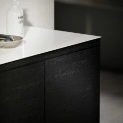 Cubik Black Wood Grain Vanity Unit 1500mm -LUSSOSTONE Shop cubik black wood grain vanity unit 1500mm p6600 43002 zoom