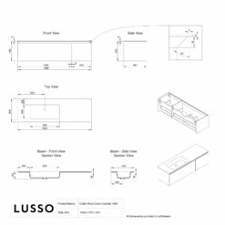 Cubik Pale Grey Wood Grain Vanity Unit 1500mm -LUSSOSTONE Shop cubik pale grey wood grain vanity unit 1500mm p6604 41797 zoom