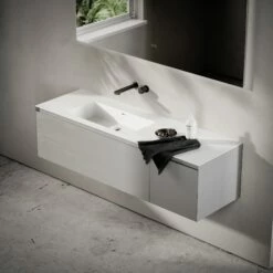 Cubik Pale Grey Wood Grain Vanity Unit 1500mm -LUSSOSTONE Shop cubik pale grey wood grain vanity unit 1500mm p6604 42987 zoom