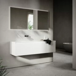 Cubik White Wood Grain Vanity Unit 1500mm -LUSSOSTONE Shop cubik white wood grain vanity unit 1500mm p6602 42998 zoom