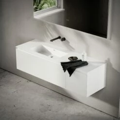 Cubik White Wood Grain Vanity Unit 1500mm -LUSSOSTONE Shop cubik white wood grain vanity unit 1500mm p6602 42999 zoom