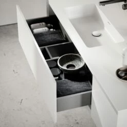 Cubik White Wood Grain Vanity Unit 1500mm -LUSSOSTONE Shop cubik white wood grain vanity unit 1500mm p6602 43000 zoom