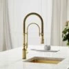 Deco Claridge Brushed Gold Traditional Pull Out Kitchen Mixer Tap -LUSSOSTONE Shop deco claridge brushed gold traditional pull out kitchen mixer tap p4389 24671 zoom