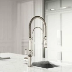 Deco Claridge Polished Nickel Traditional Pull Out Kitchen Mixer Tap -LUSSOSTONE Shop deco claridge polished nickel traditional pull out kitchen mixer tap p4390 24713 zoom