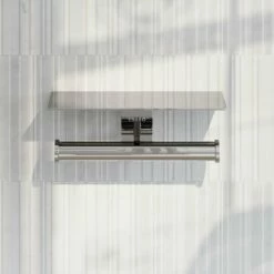 Deka Chrome Double Toilet Roll Holder With Shelf -LUSSOSTONE Shop deka chrome double toilet roll holder with shelf p6455 39151 zoom