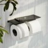Deka Matte Black Double Toilet Roll Holder With Shelf -LUSSOSTONE Shop deka matte black double toilet roll holder with shelf p5922 38779 zoom