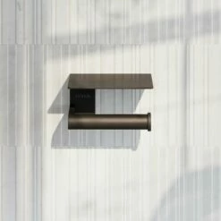 Deka Matte Black Toilet Roll Holder With Shelf -LUSSOSTONE Shop deka matte black toilet roll holder with shelf p5919 37897 zoom