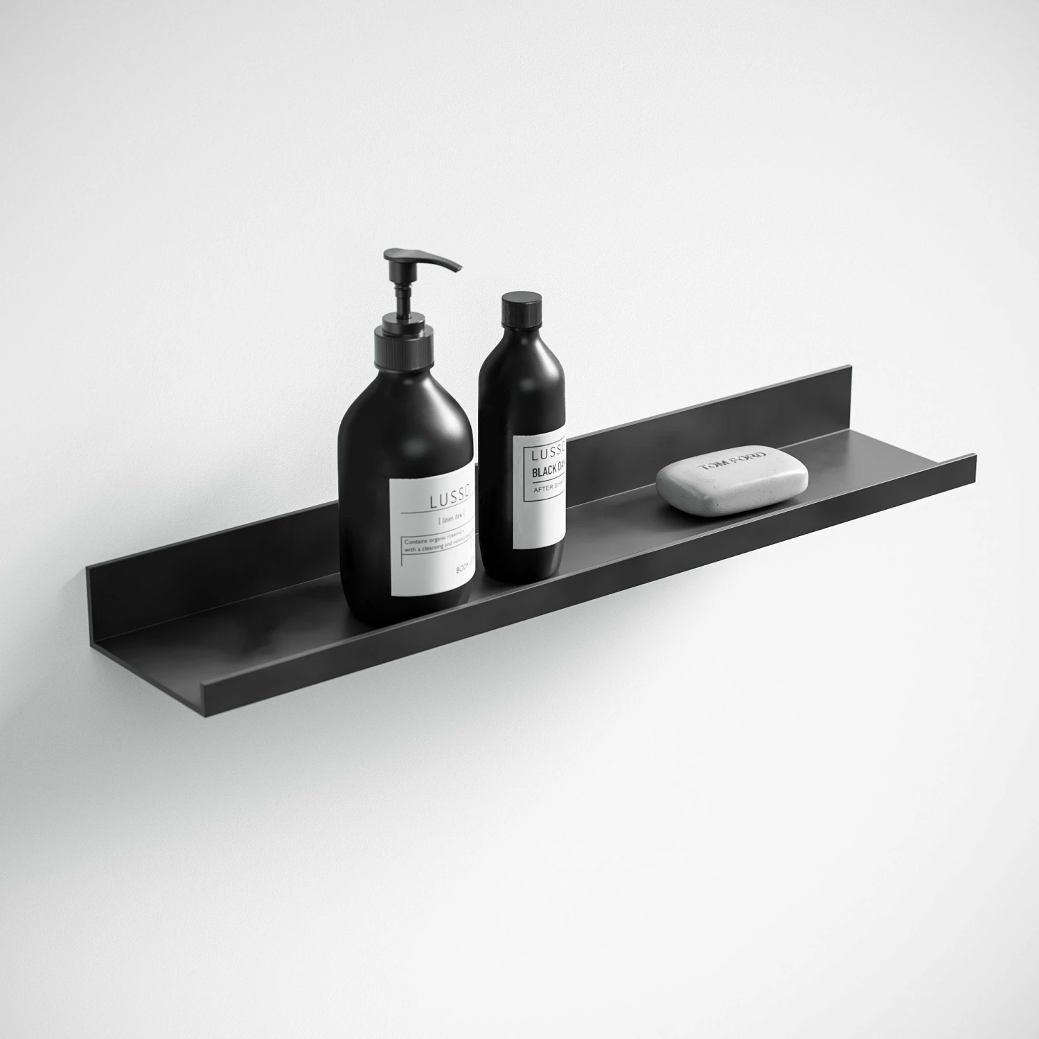 Designo Matte Black Floating Bathroom Shelf 600mm 5 Designo Matte Black Floating Bathroom Shelf 600mm - Image 3